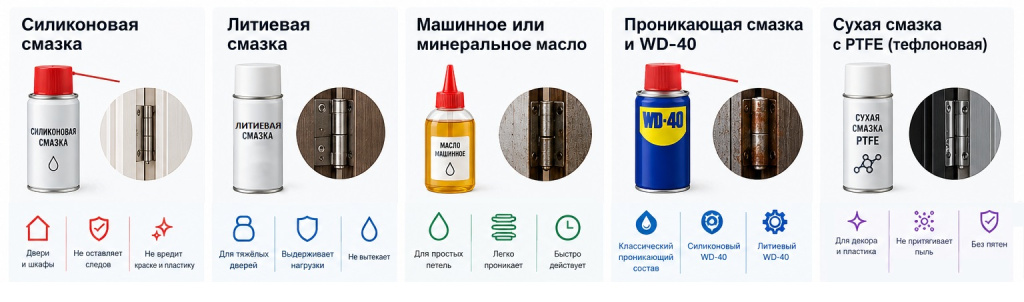 Средства для смазки дверей Средства для смазки дверей